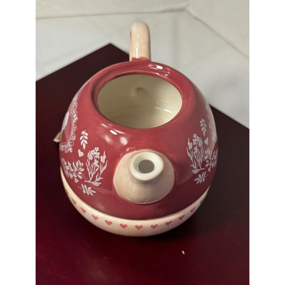 Bridgerton Limited Edition Pink Cameo Design Stacked Romantic Teapot and Cup Set